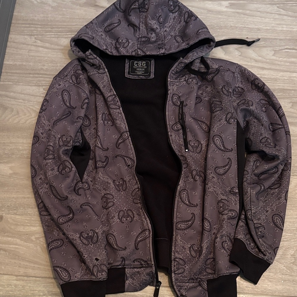 Champs Paisley Hoodie - Black and Gray